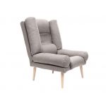 Fotel skandynawski, rozkładany z podnóżkiem w zestawie - LOTUS / Monolith 37 - butelkowa zieleń