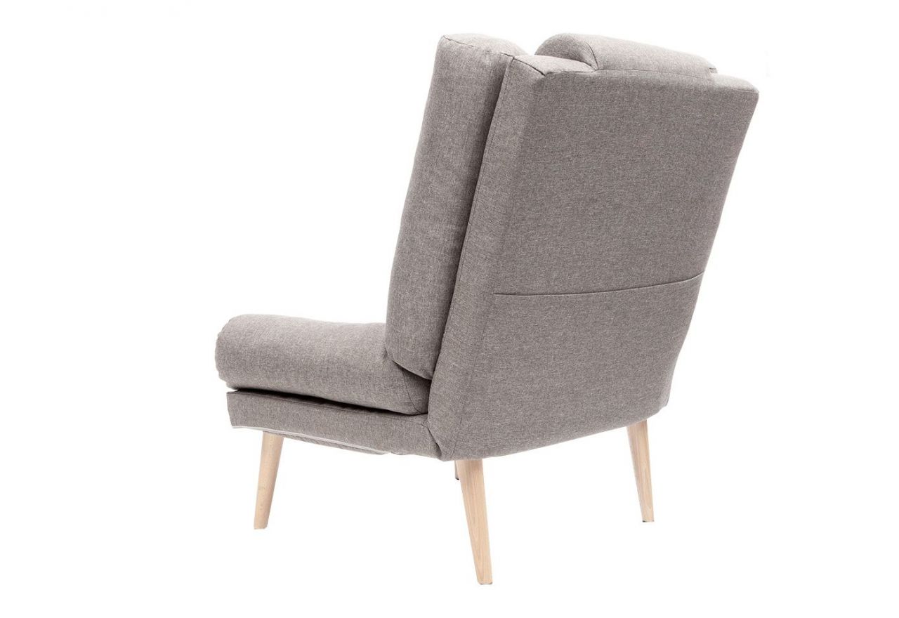 Fotel skandynawski, rozkładany z podnóżkiem w zestawie - LOTUS / Monolith 37 - butelkowa zieleń