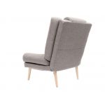 Fotel skandynawski, rozkładany z podnóżkiem w zestawie - LOTUS / Monolith 37 - butelkowa zieleń