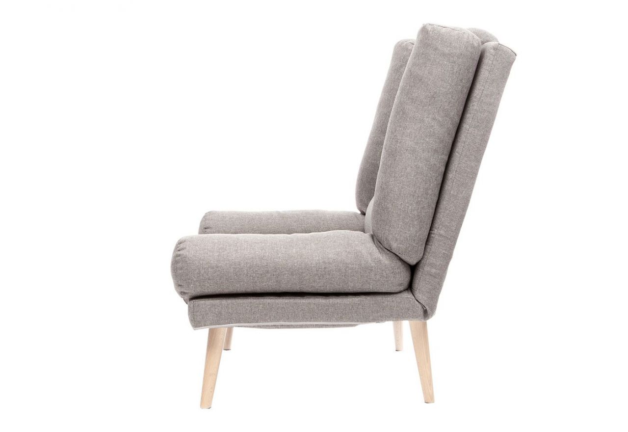 Fotel skandynawski, rozkładany z podnóżkiem w zestawie - LOTUS / Monolith 37 - butelkowa zieleń