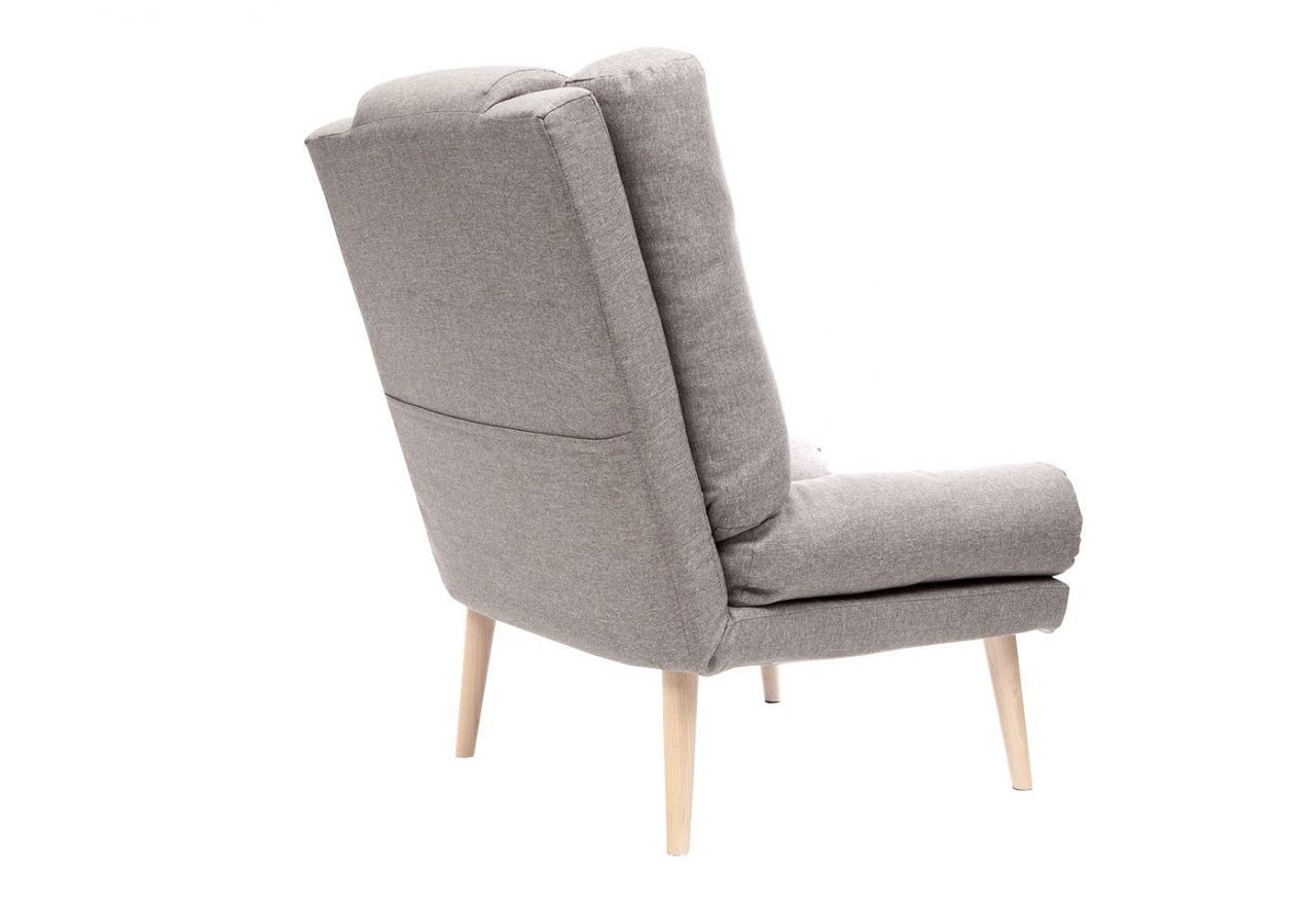 Fotel skandynawski, rozkładany z podnóżkiem w zestawie - LOTUS / Monolith 37 - butelkowa zieleń