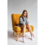 Fotel skandynawski, rozkładany z podnóżkiem w zestawie - LOTUS / Monolith 37 - butelkowa zieleń