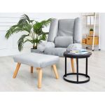 Fotel skandynawski, rozkładany z podnóżkiem w zestawie - LOTUS / Monolith 37 - butelkowa zieleń