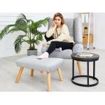 Fotel skandynawski, rozkładany z podnóżkiem w zestawie - LOTUS / Monolith 37 - butelkowa zieleń