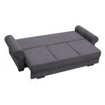 Różowa kanapa w nowoczesnym stylu z funkcją spania i zaokrąglonymi podłokietnikami - BELISA róż