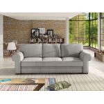 Designerska, jasno szara sofa 3-osobowa, z pojemnikiem na pościel do pokoju - BELISA jasny szary