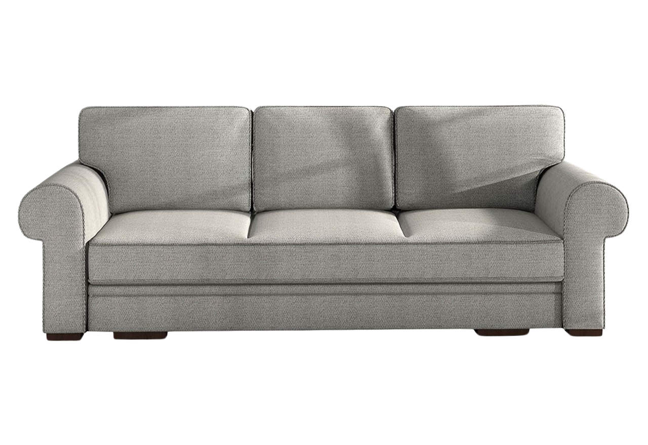 Designerska, jasno szara sofa 3-osobowa, z pojemnikiem na pościel do pokoju - BELISA jasny szary