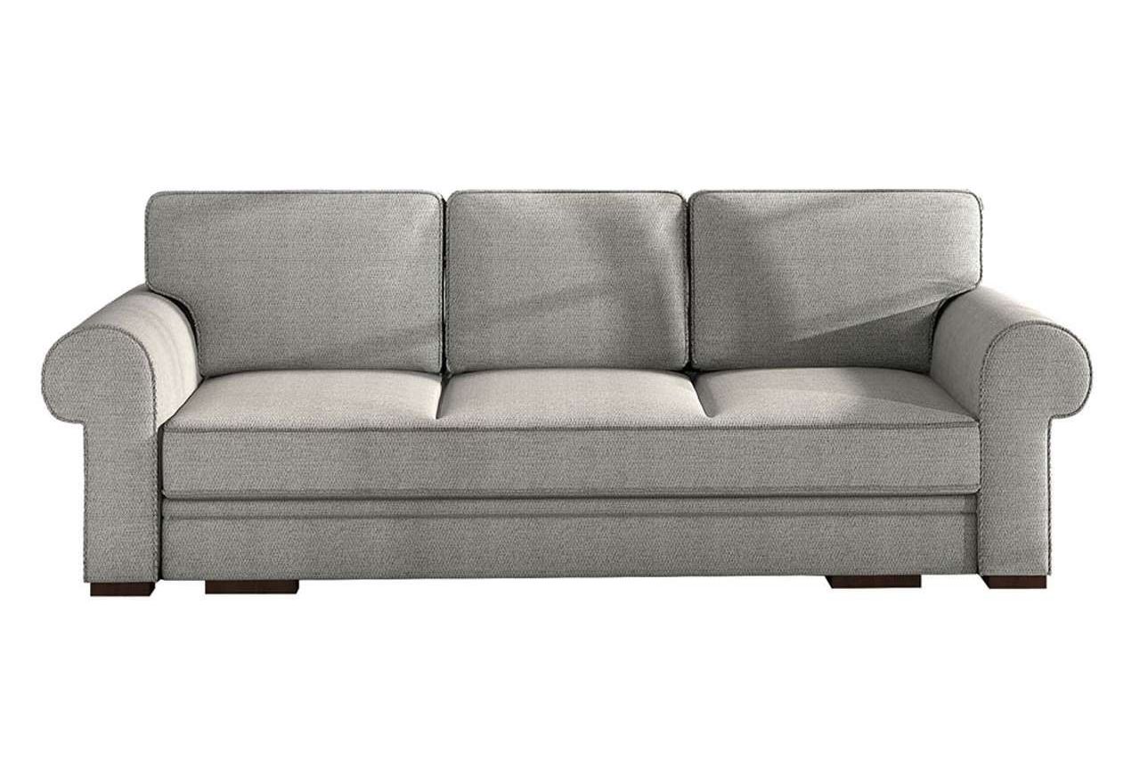 Designerska, jasno szara sofa 3-osobowa, z pojemnikiem na pościel do pokoju - BELISA jasny szary