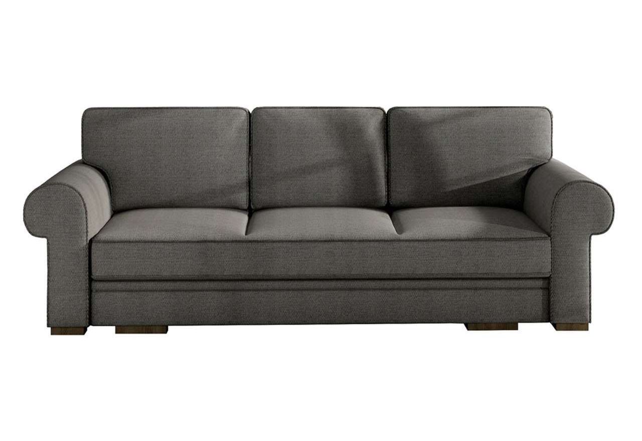 Modna, szara sofa dla 3 osób, rozkładana z funkcją spania i pojemnikiem do salonu - BELISA szary