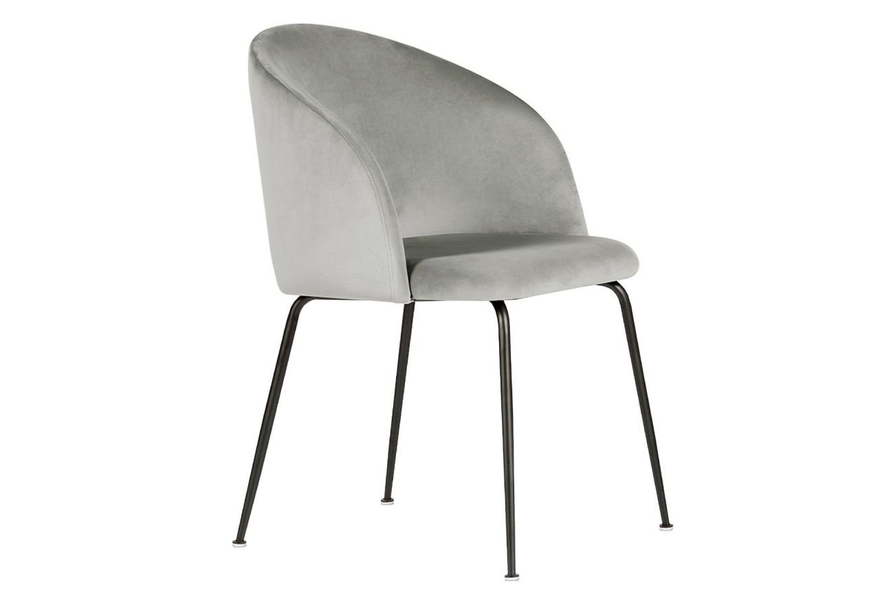 Uniwersalne nowoczesne krzesło SIMON szare z czarnymi  metalowymi nogami