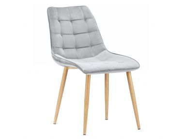 Krzesło MOLETO w pięknym srebrnym odcieniu i na nogach w  kolorze dębu