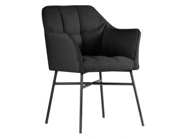Piękne czarne krzesło RIMALE na metalowych nogach