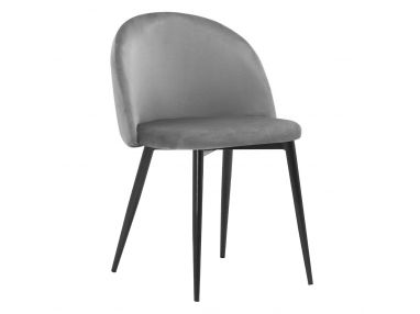 Ciemnoszare krzesło w stylu skandynawskim SONATA z czarnymi nogami