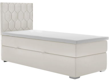 Modne łóżko kontynentalne jednoosobowe z materacem do hotelu - PENE 90x200 kremowe