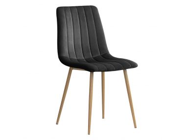 Minimalistyczne krzesło TULUZA czarne na metalowych nóżkach