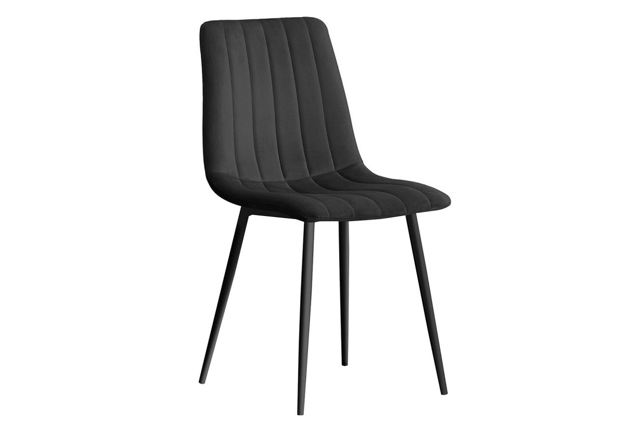 Krzesło TULUZA w czarnej tapicerce i minimalistycznym stylu