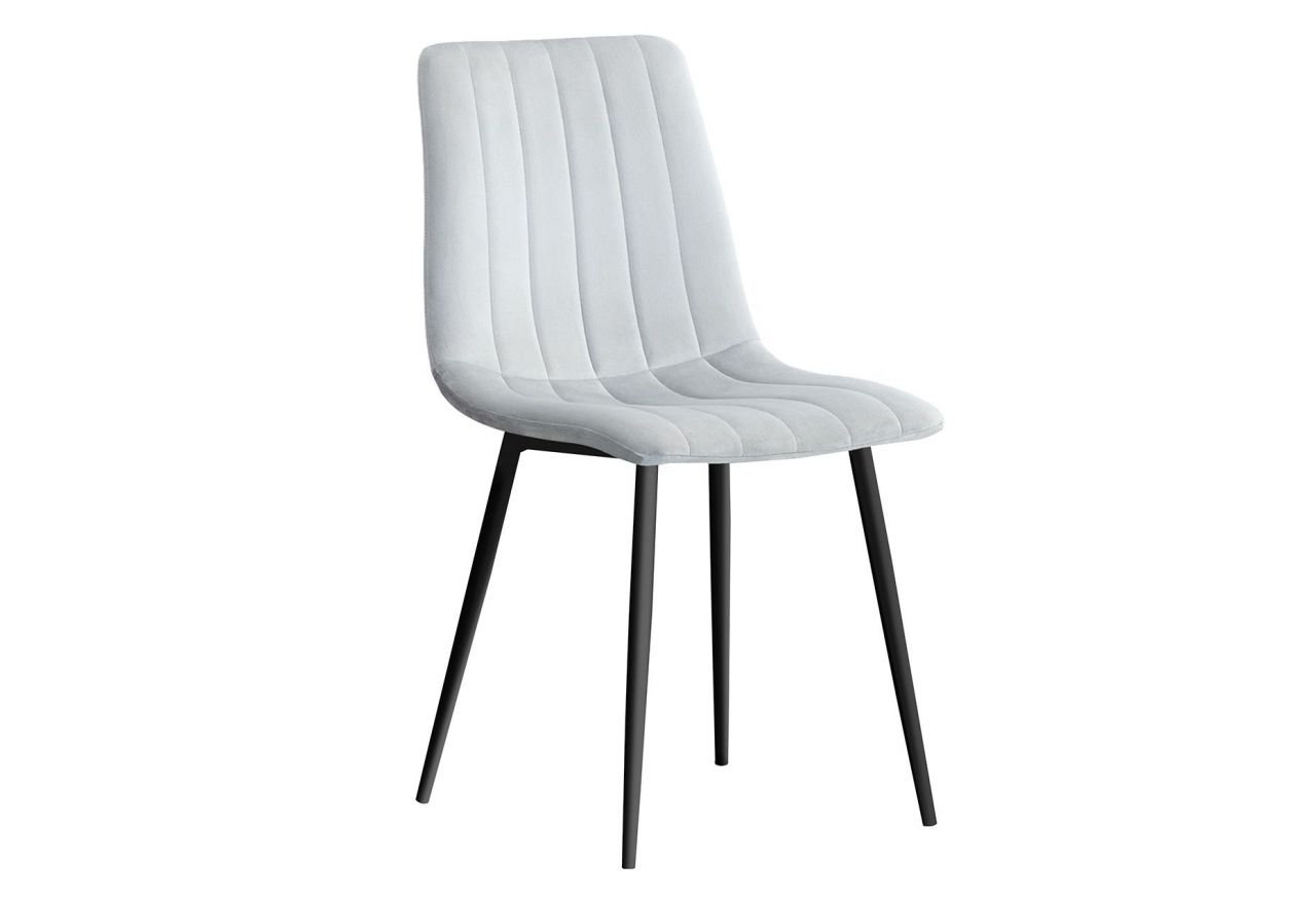 Proste modne i stylowe krzesło TULUZA w srebrnym odcieniu
