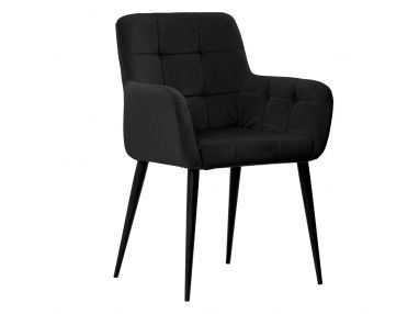Czarne krzesło tapicerowane VENLO o ergonomicznym kształcie