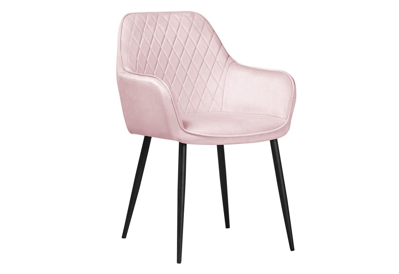 Piękne różowe krzesło tapicerowane MEDOLLA