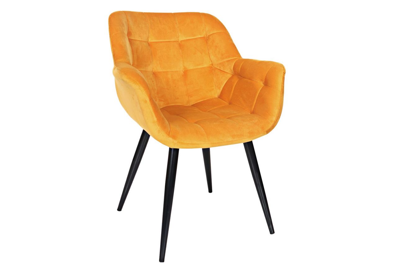 Kubełkowe krzesło BELMONTE w pięknym żółtym kolorze