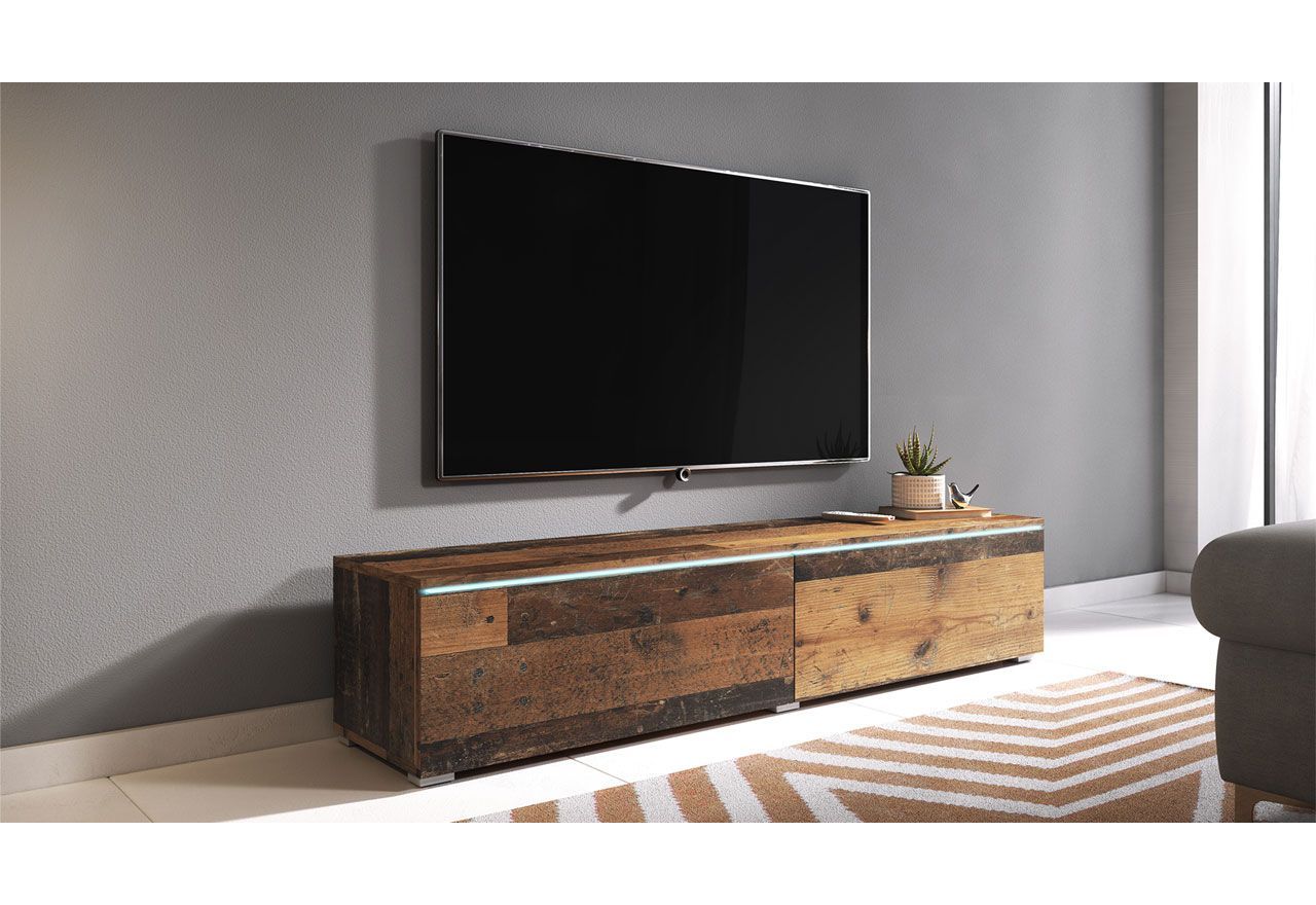 Szafka pod telewizor 140 cm wisząca lub stojąca w nowoczesnym stylu - LOWBOARD DON / Old Style