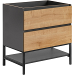 Elegancka szafka stojąca 80 cm pod umywalkę do łazienki - BORDO / Diamentowy Szary / Dąb Hamilton