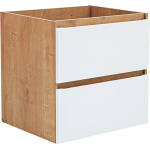 Szafka pod umywalkę 60 cm, wisząca lub stojąca - BORDO / Dąb Hamilton / Biały