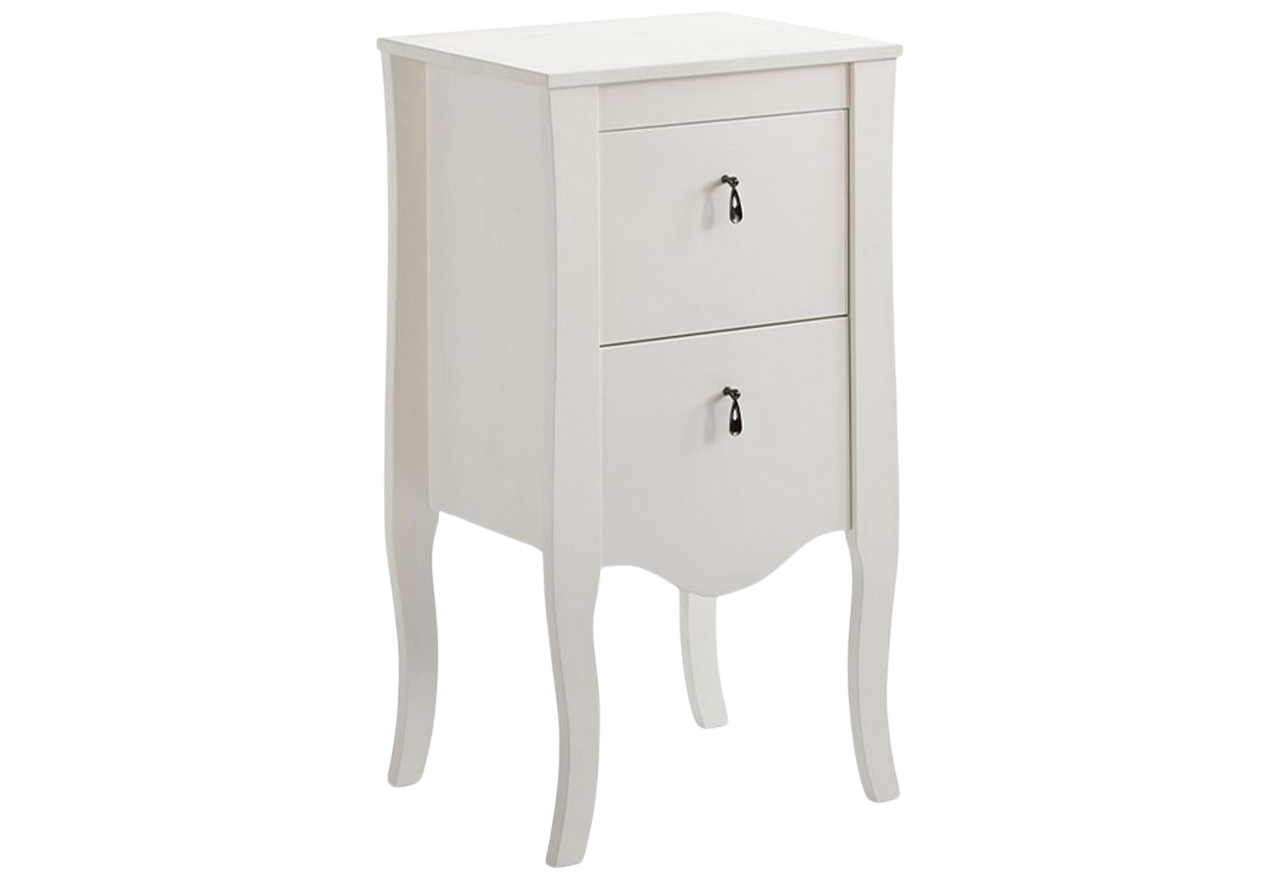 Szafka stojąca do łazienki w klasycznym stylu na wysokich nóżkach - EMILY / Biały transparentny