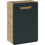 Designerska szafka pod umywalkę 40 cm, wisząca jednodrzwiowa do łazienki - ARIVA / Dąb Craft Złoty / Szary Kosmos