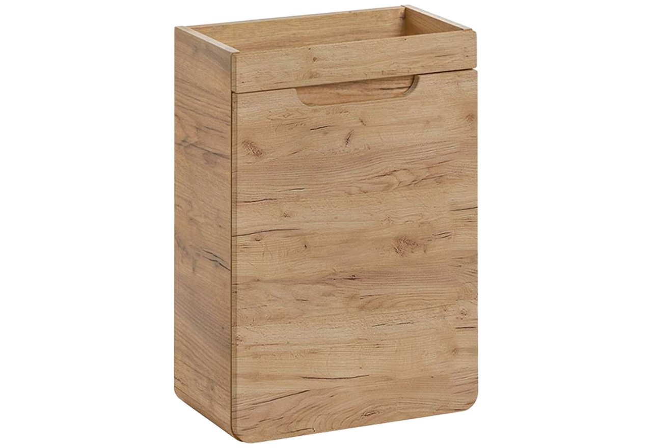Modna i praktyczna szafka wisząca 40 cm pod umywalkę do łazienki - ARIVA / Dąb Craft Złoty