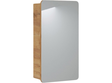Praktyczna szafka wisząca 40 cm z lustrem do łazienki - ARIVA / Dąb Craft Złoty