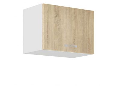 Górna szafka kuchenna, okapowa 50 cm, front dąb sonoma, korpus biały SELINA SONOMA 50 OK-40