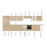 Górna szafka kuchenna, okapowa 50 cm, front dąb sonoma, korpus biały SELINA SONOMA 50 OK-40