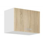 Górna szafka kuchenna, okapowa 50 cm, front dąb sonoma, korpus biały SELINA SONOMA 50 OK-40