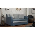 Dwuosobowa, rozkładana kanapa do pokoju, z pojemnikiem na pościel - AZJA II niebieski, szary