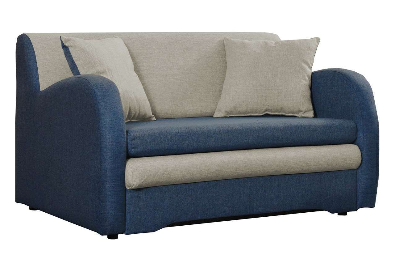 Sofa do pokoju młodzieżowego i salonu, rozkładana kanapa z pojemnikiem na pościel - AZJA II beżowy, niebieski