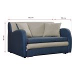 Sofa do pokoju młodzieżowego i salonu, rozkładana kanapa z pojemnikiem na pościel - AZJA II beżowy, niebieski