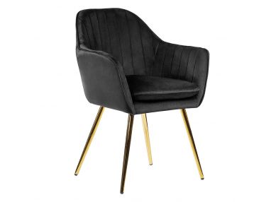 Eleganckie krzesło ROSARO 2 czarne ze złotymi elementami