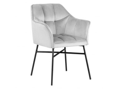Loftowe krzesło RIMALE w eleganckim srebrnym kolorze