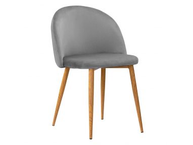Ciemnoszare aksamitne nowoczesne krzesło skandynawskie SONATA