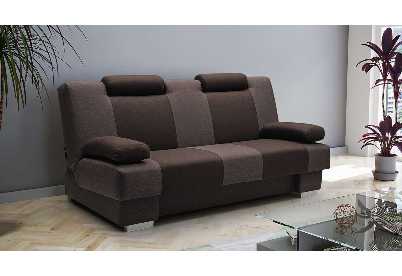 Nowoczesna sofa ANTICO wolnostojąca z funkcją spania w dwóch odcieniach brązu