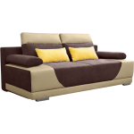 Modna dwukolorowa sofa rozkładana GEMINI beżowo-brązowa