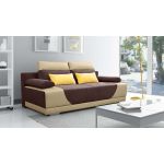 Modna dwukolorowa sofa rozkładana GEMINI beżowo-brązowa