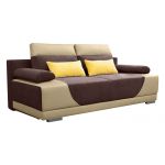 Modna dwukolorowa sofa rozkładana GEMINI beżowo-brązowa