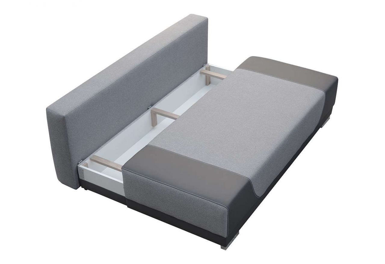 Modna dwukolorowa sofa rozkładana GEMINI beżowo-brązowa