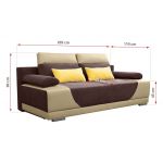 Modna dwukolorowa sofa rozkładana GEMINI beżowo-brązowa