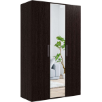 Szafa do sypialni 120 cm z lustrem BASTET, 3 drzwiowa na ubrania, w kolorze wenge