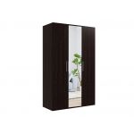 Szafa do sypialni 120 cm z lustrem BASTET, 3 drzwiowa na ubrania, w kolorze wenge