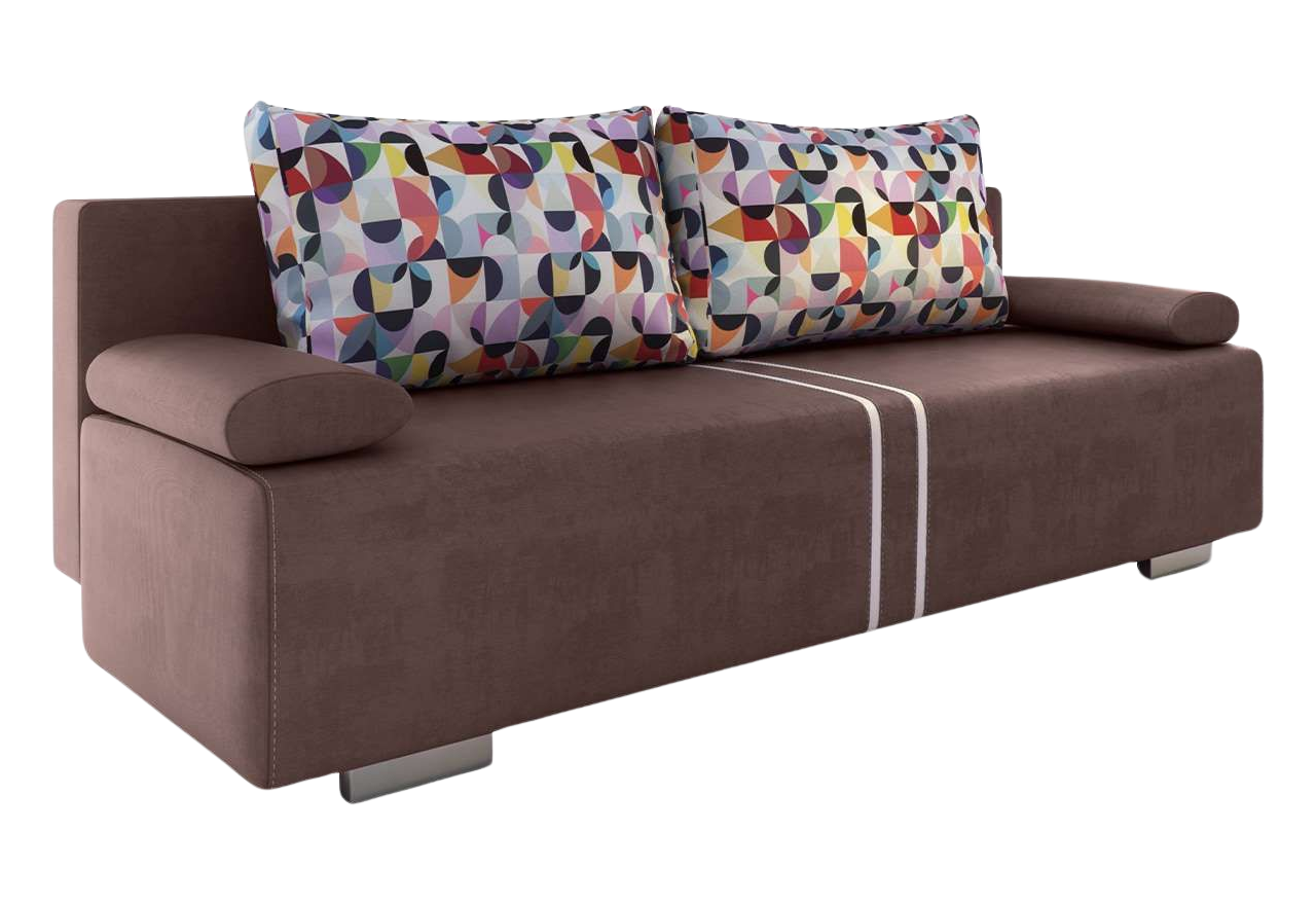Nowoczesna sofa z pojemnikiem na pościel i tapicerowanym tyłem MALTA