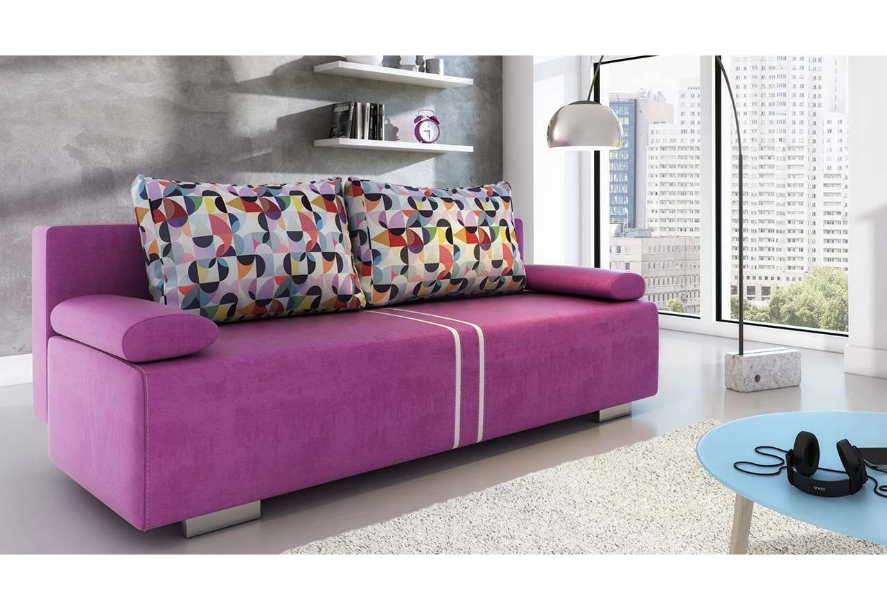 Designerska kanapa do salonu i pokoju młodzieżowego MALTA różowa